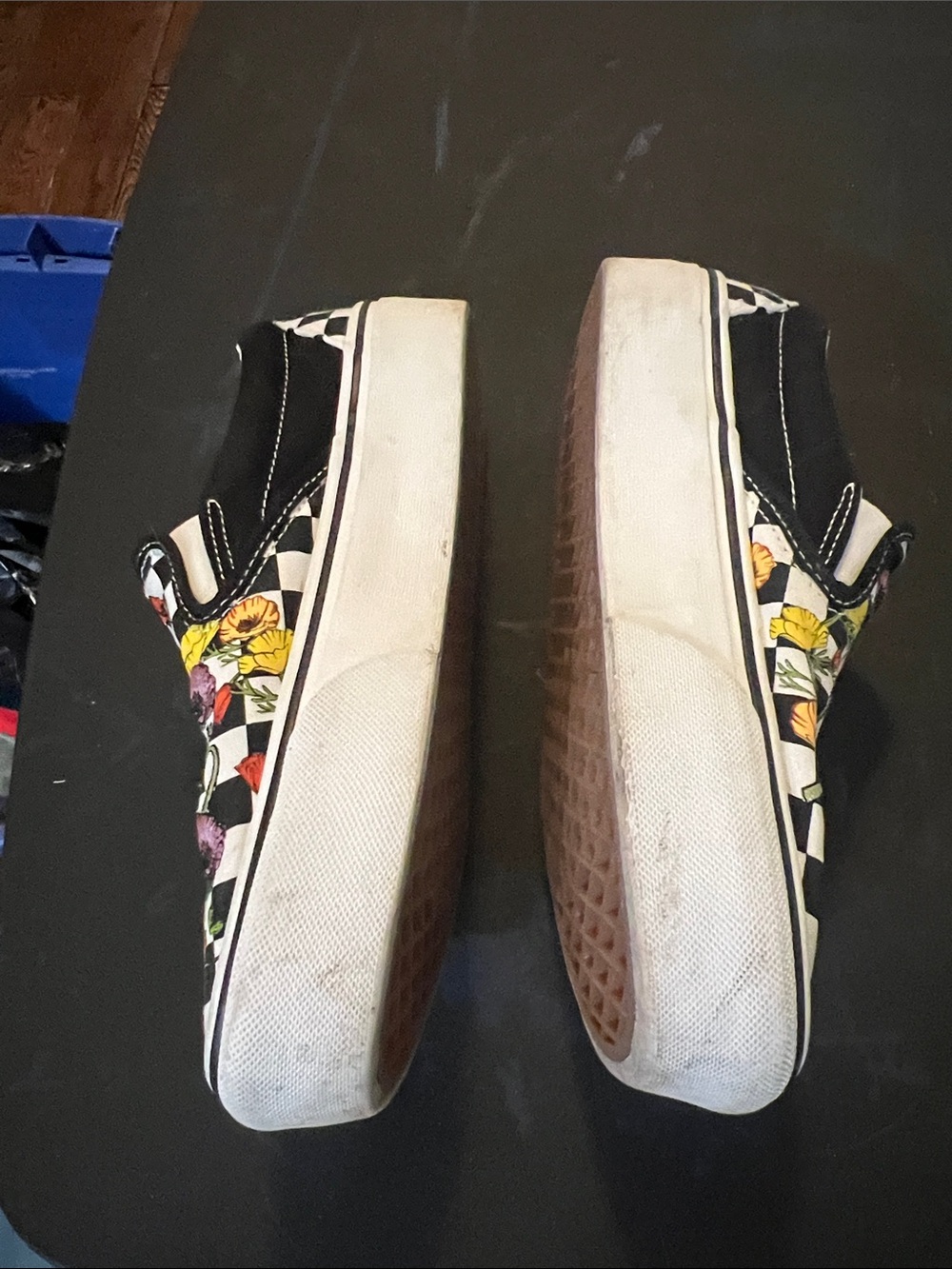 Vans poppy checkerboard platform Slip-Ons Floral Print used - Picture 6 of 12
